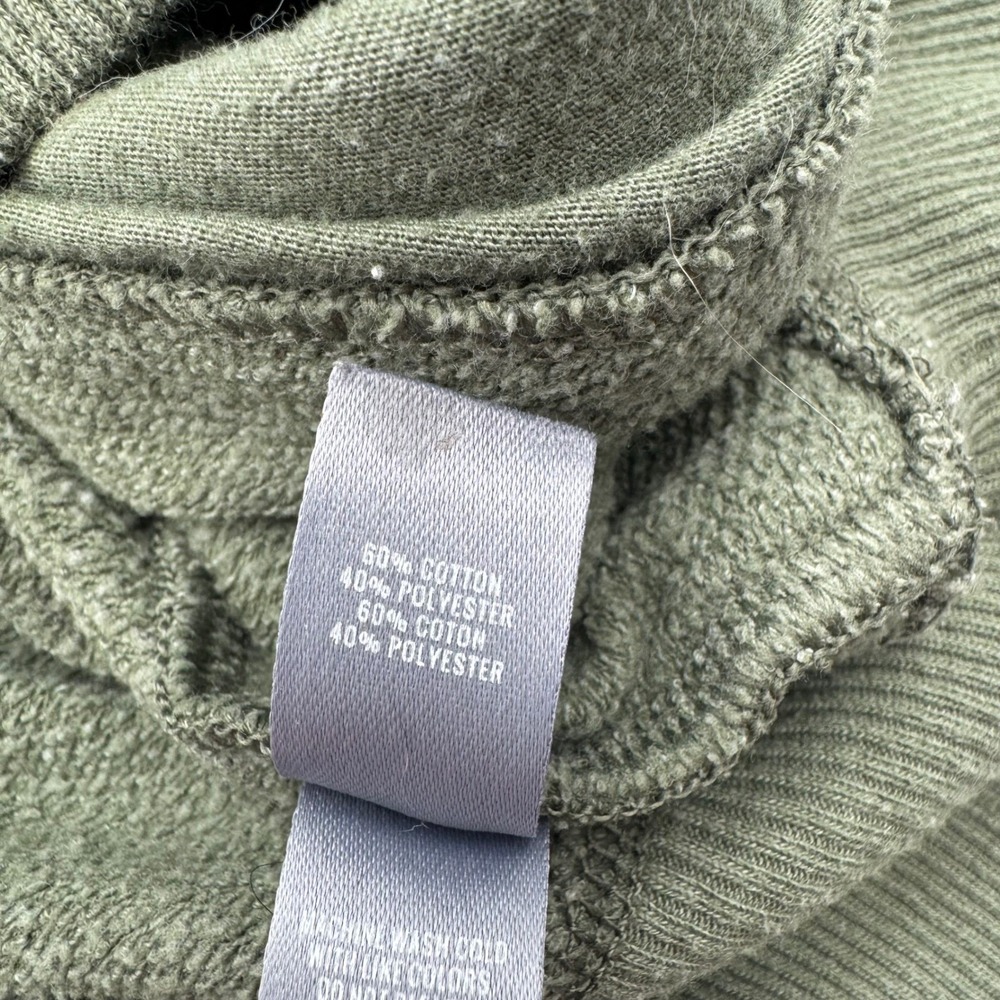 Aerie Womens Oversized Crewneck Sweatshirt Olive Green Raglan Sleeve Pockets S - Picture 6 of 6
